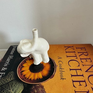 A really cute rare vintage white ironstone Elephant pie funnel by Nutbrown in the 1950s