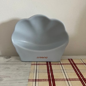 A  substantial  German Duravit advertising  scallop shaped soap dish in a lovely pale grey