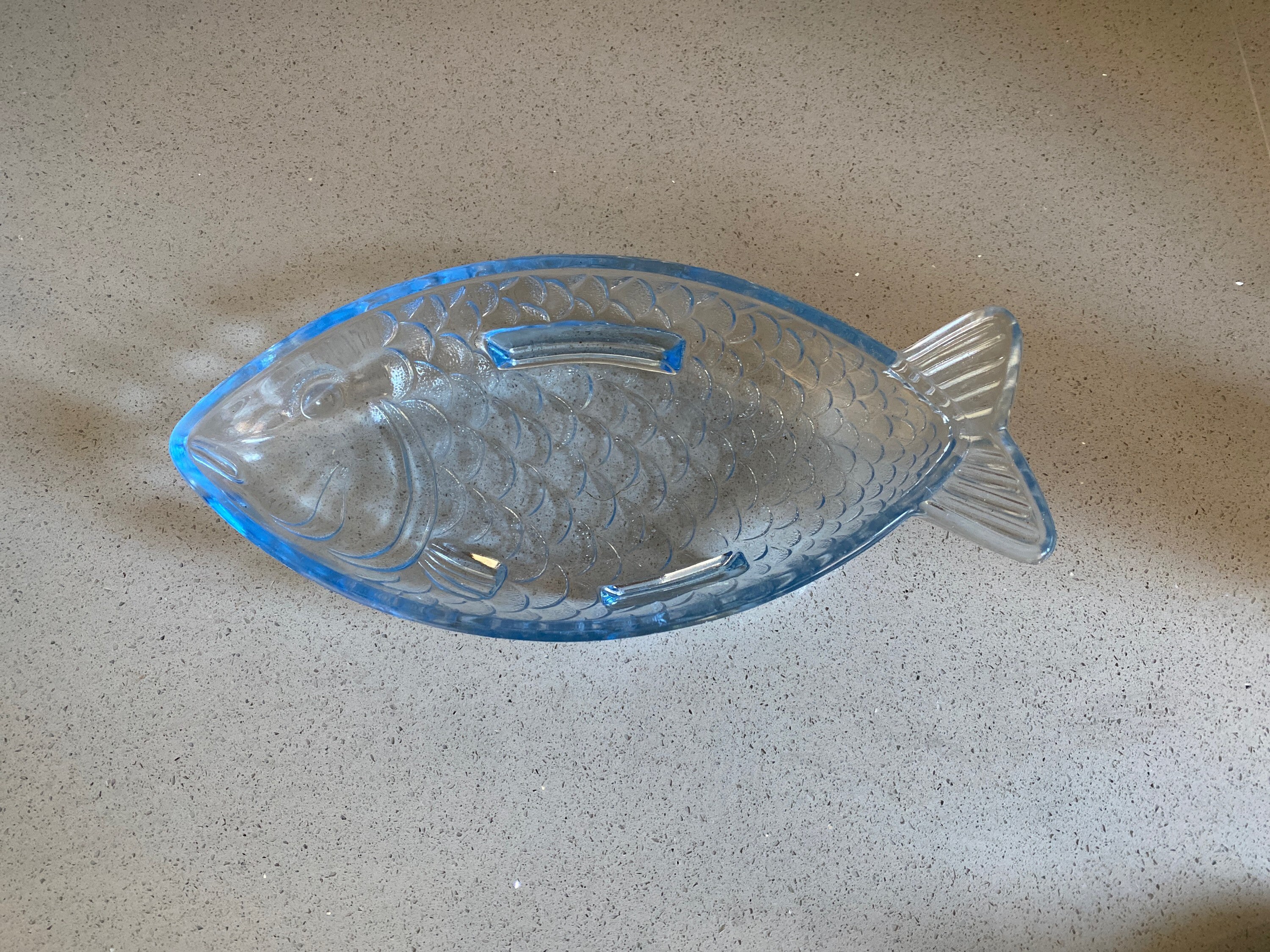A Cute Little Pressed Glass Fish Dish in a Lovely Powder Blue Etsy UK