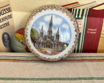 Boîte à Bijoux En Porcelaine De Limoges - Marque Seignolles Jamet - Souvenir De Lourdes - Occasion Très Bon état