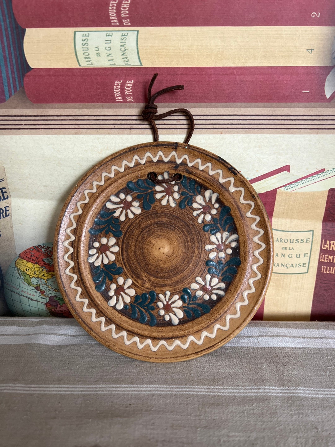 German Vintage Marburg Pottery Owczarek Stadtallendorf Brown Floral