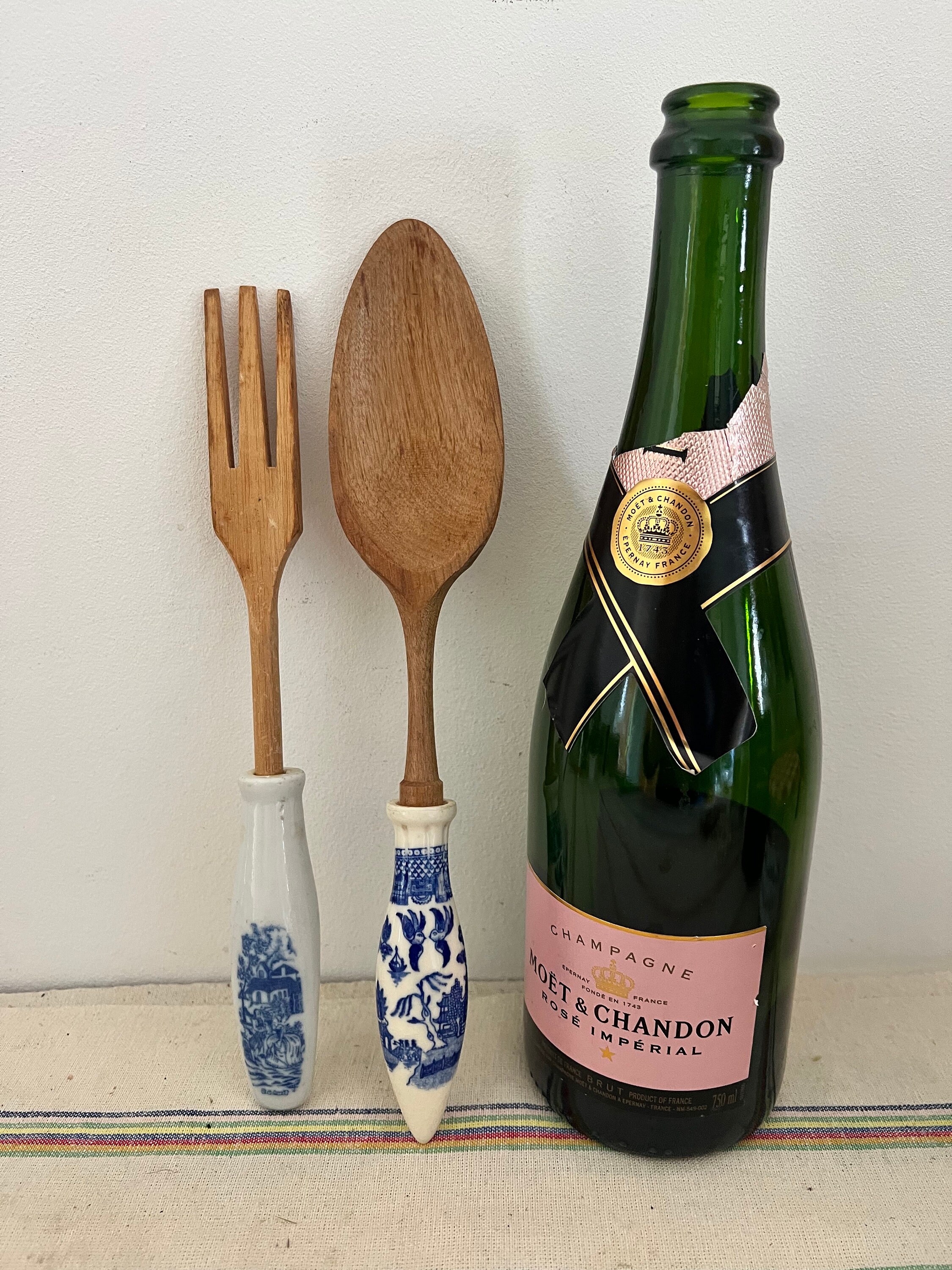 青と白の陶器で作られた東洋風のサラダサーバー - Etsy 日本