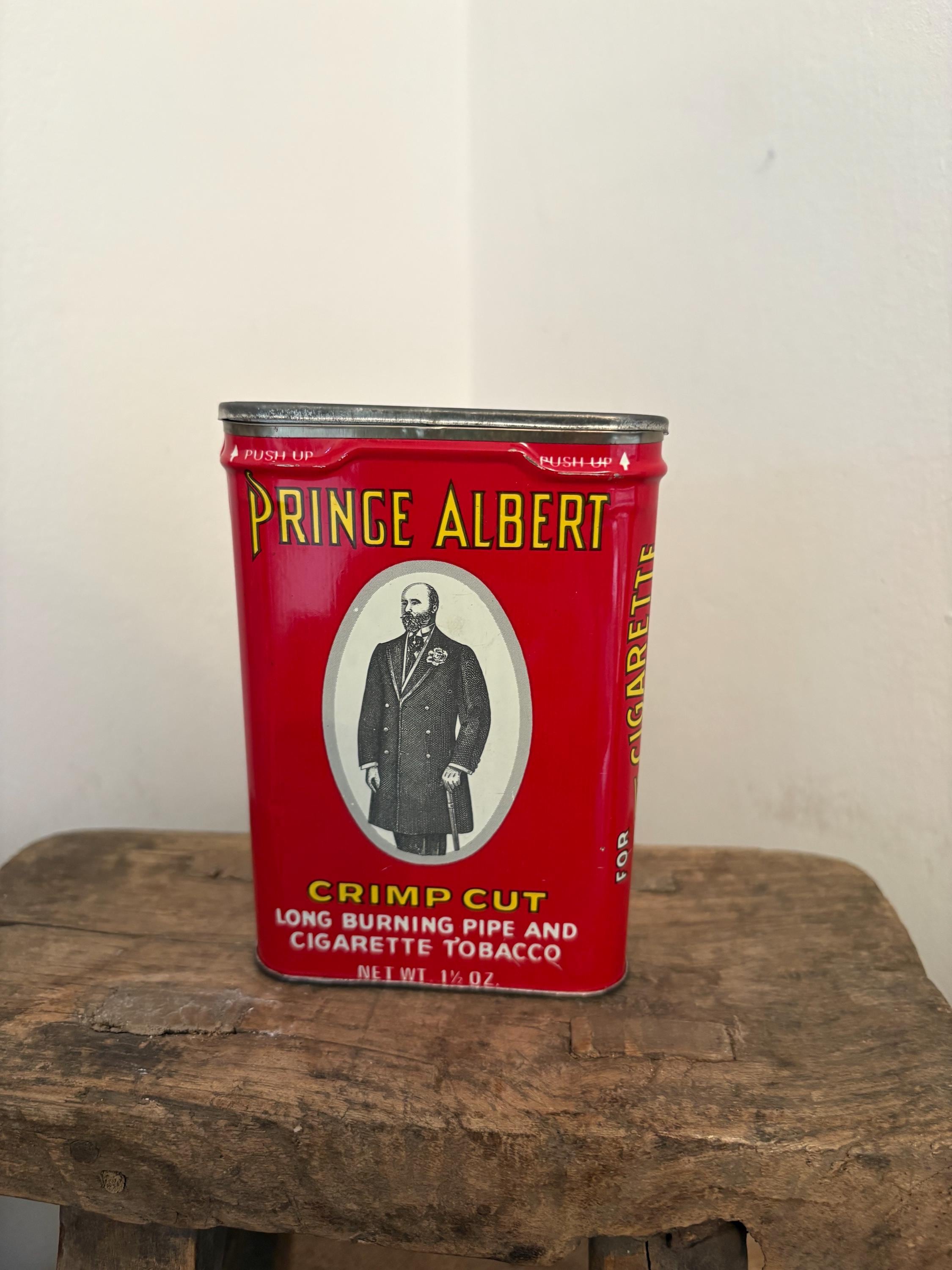 vintage prince albert tobacco tin crimp cut Tin, Original Pricing 1960's, Gift for Dad Vintage Prince Albert Tobacco Tin