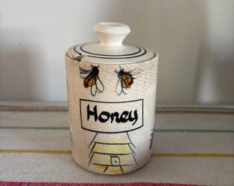 A rare 1950s original lidded Honey  Pot  by Geoffrey Maund pottery