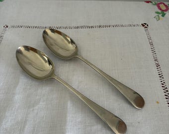 FH & S 6 ニッケルシルバーデザートサイズスプーンの素敵なペア - Etsy