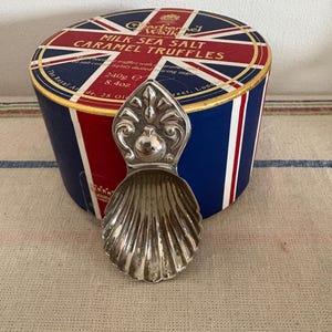 An unusual EPNS silver plated  loose tea caddy spoon or scoop
