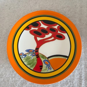 A wonderful vintage Ltd Edition Wedgwood Bizarre Collection Clarice Cliff &#39;Red Tree&#39;  63 R plate