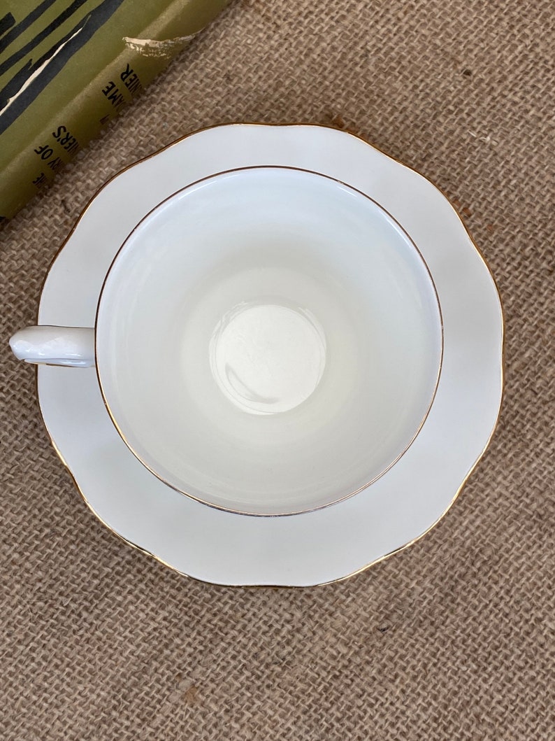 Colclough Classic white and gold  cup and saucer set