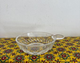 A French vintage glass Sommelier Porringer wine champagne tasting cup stamped  Finette