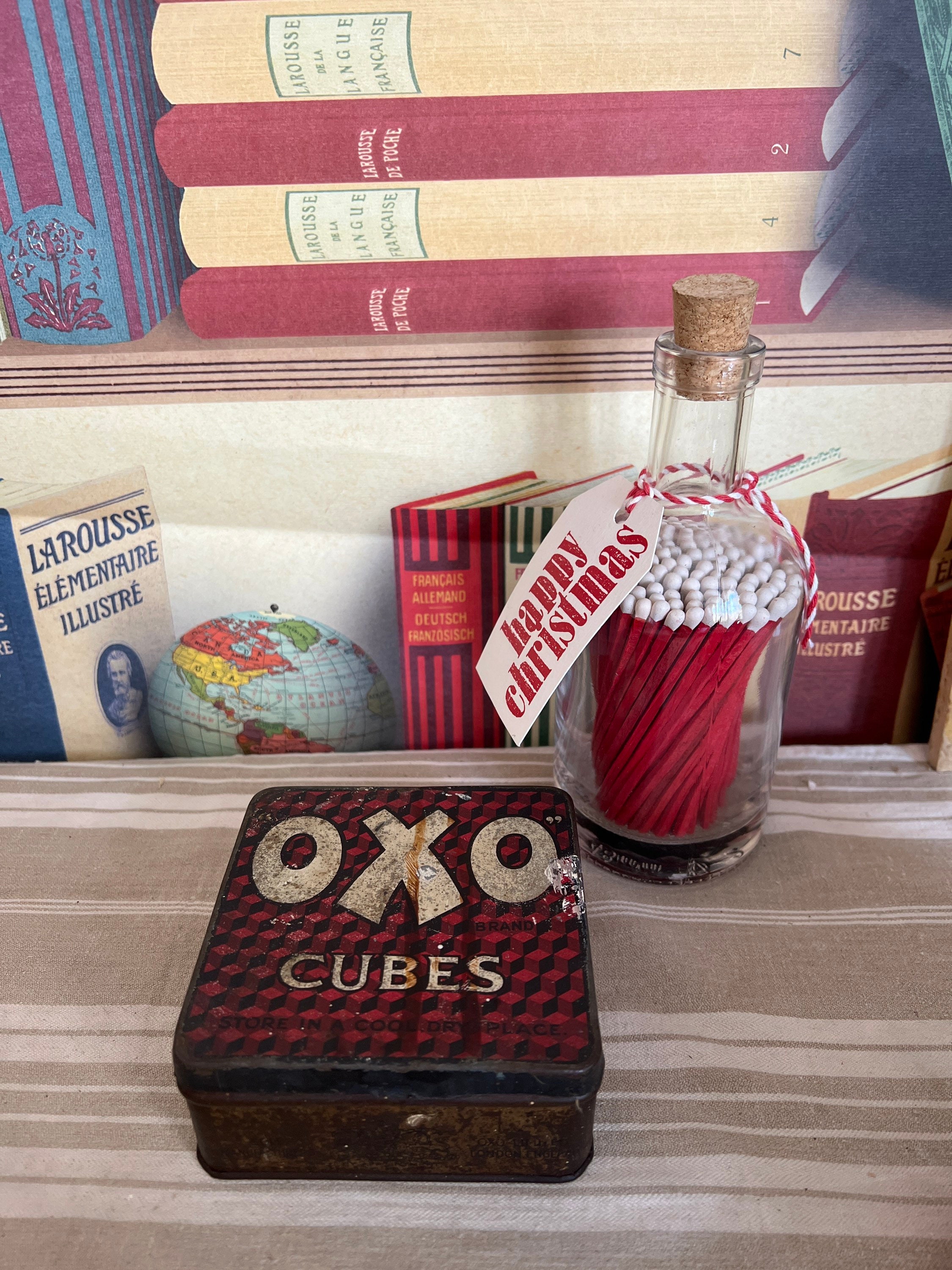 1930年代の非常に古いオリジナルのOXO缶（ヒンジ付き蓋付き） - Etsy 日本