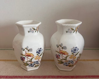 ヴィンテージ Szeiler Studio Pottery ポジー花瓶 鳥の絵付き 1960