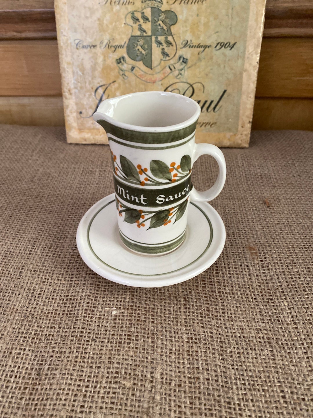 A Retro Vintage Jersey Pottery Mint Sauce Jug and Saucer With Etsy