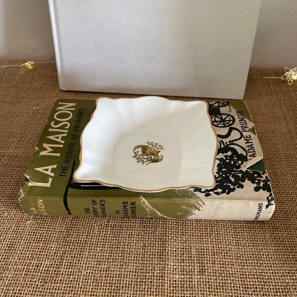 Royal Tuscan fine bone china versatile square fluted  white porcelain dish for trinkets,  keys, nuts, coins, ...