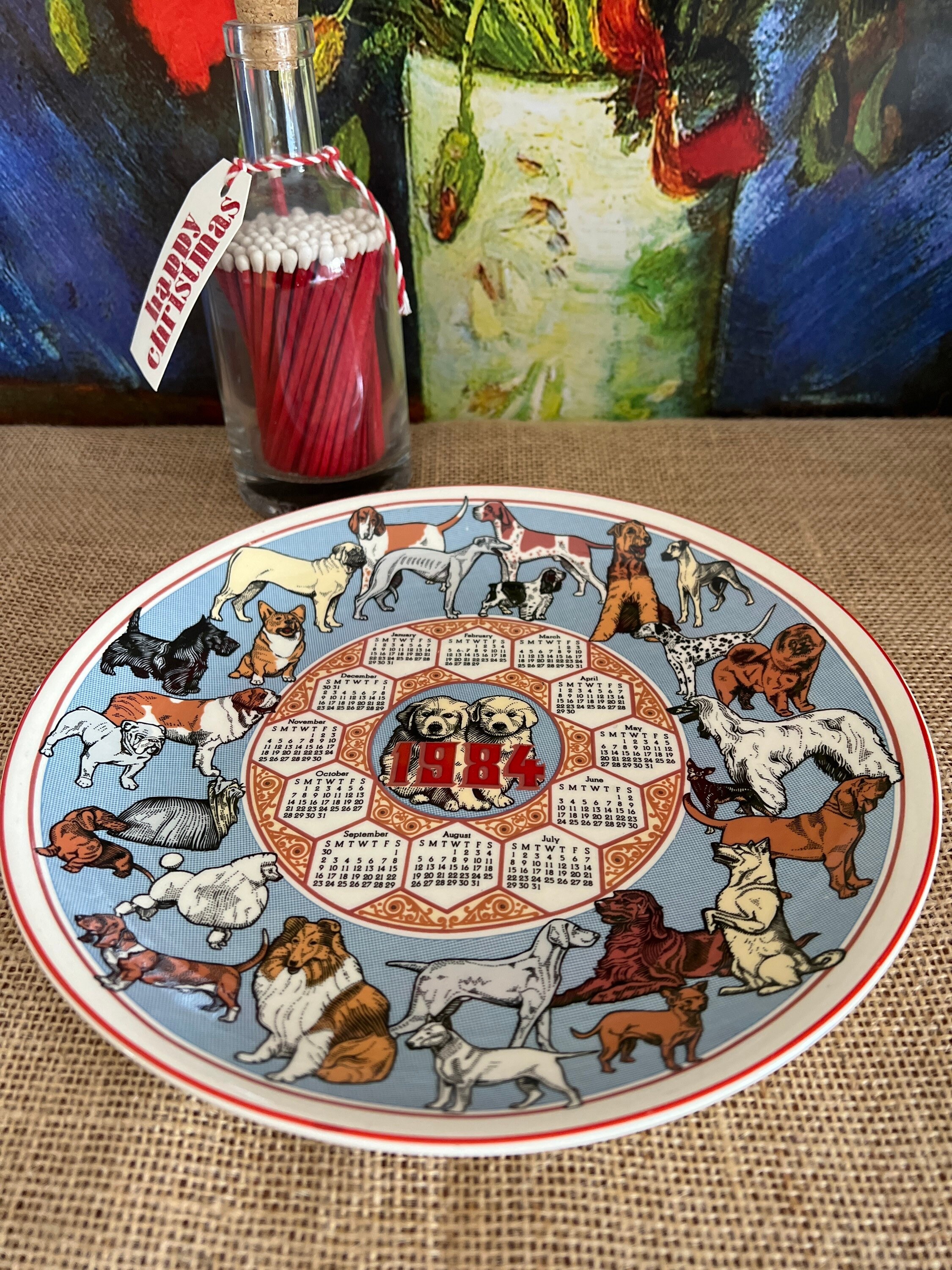 1984年製ウェッジウッドのレトロなコレクタープレート「Dogs」。第14回