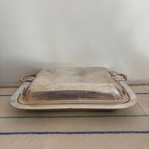 Antique stamped James Dixon & Sons  Edwardian silver plated two part  entree dish