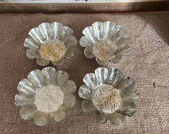 Set of four French tart metal fluted cases to make lovely individual pastry cases or cakes