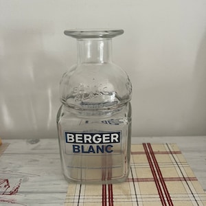 A cute, versatile French promotional Berger Blanc pastis  water  carafe typical of the bistro cafe bar