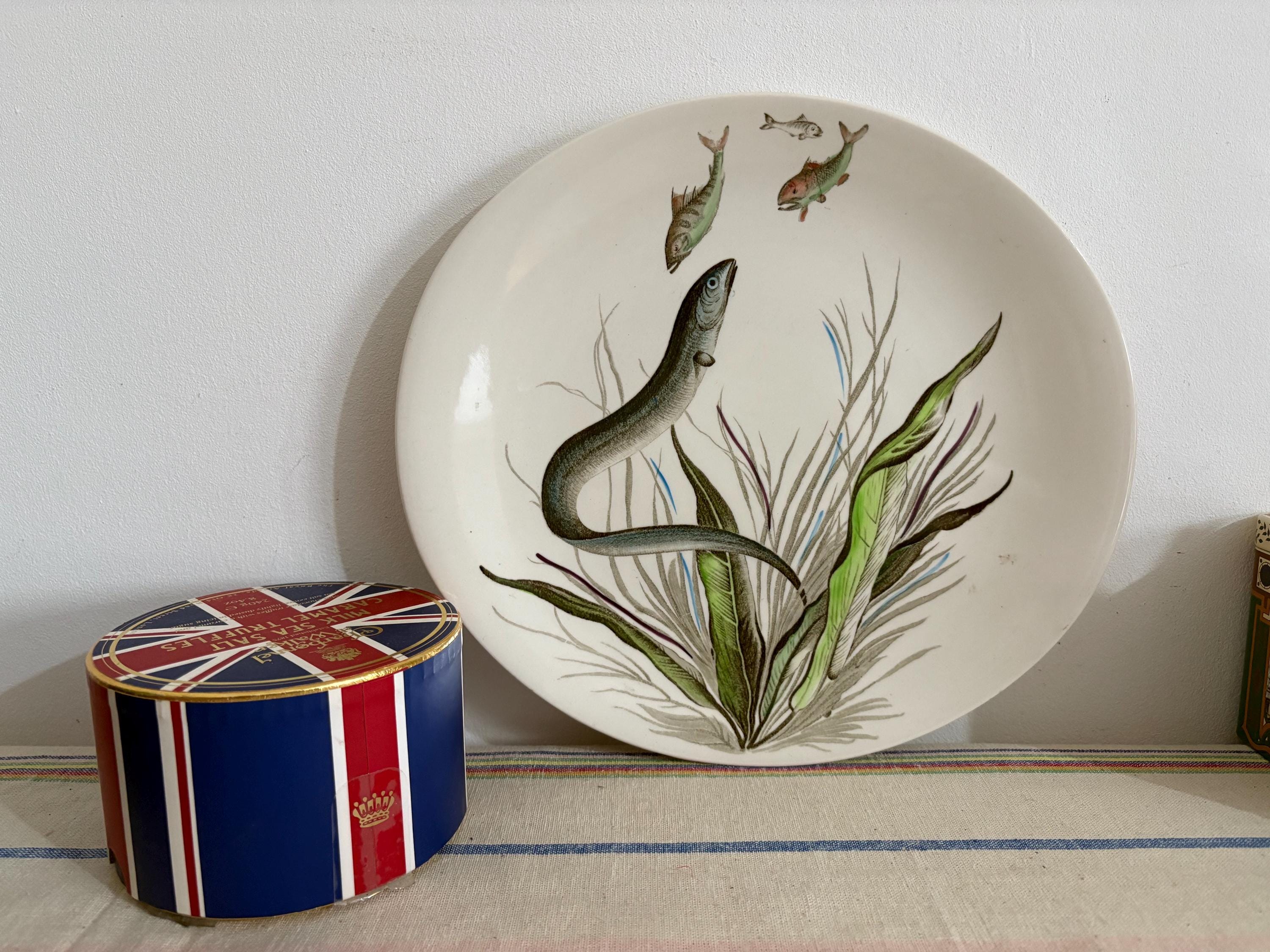 A 1950s Johnson Bros Fish Design No 6 Hand Engraved Slightly
