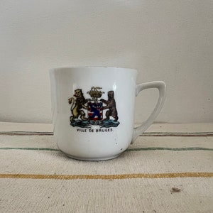 Antique crested commemorative  Ville de Bruges porcelain cup by Victoria China Czechoslovakia