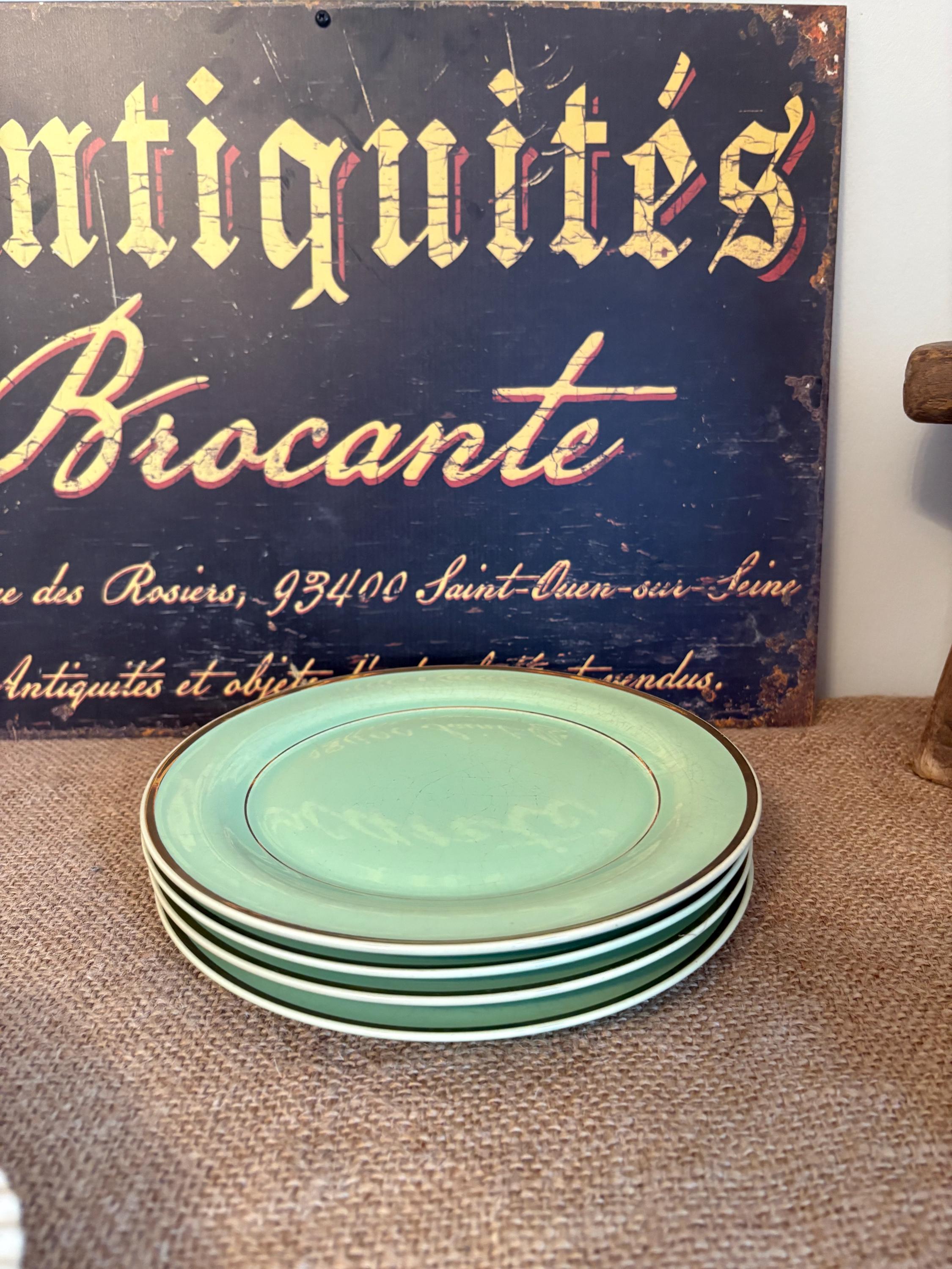 Grand Plat De Service Villeroy & Boch Fasan Vert, Motif Floral, Vintage Allemagne
