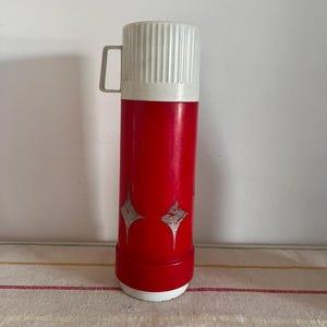 A retro made in West Germany  Dr A Zimmermann Rotpunkt plastic glass lined  thermos flask