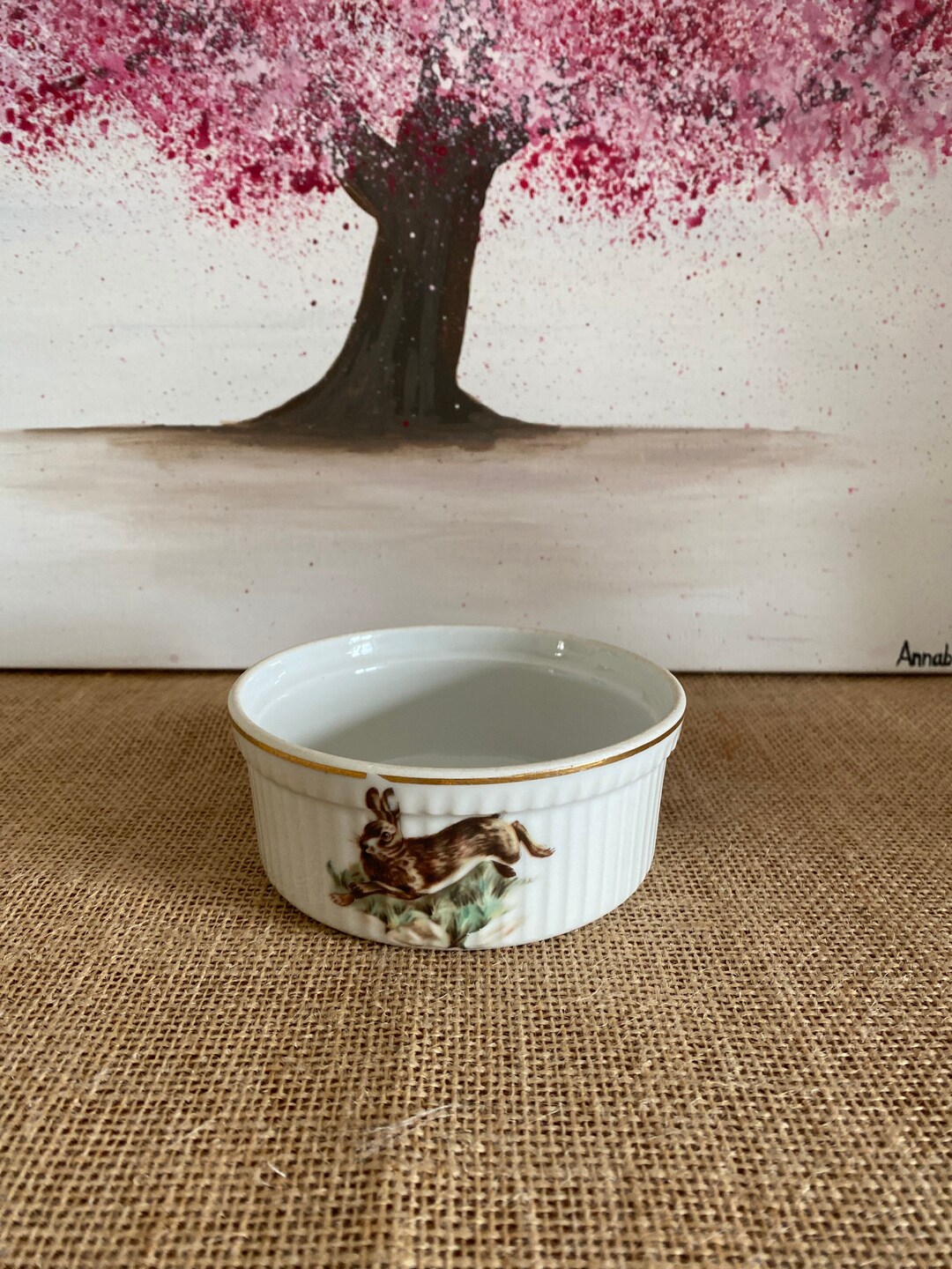 An Original Medium Sized Apilco White Porcelain Oven Proof Souffle Dish