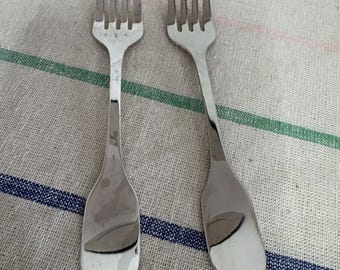 12 ANCIENNE Fourchettes + 12 Cuillères Métal Argenté CHRISTOFLE Modèle