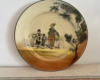 A   1930s beautiful very rare collectible The Gleaners plate by  Royal Doulton
