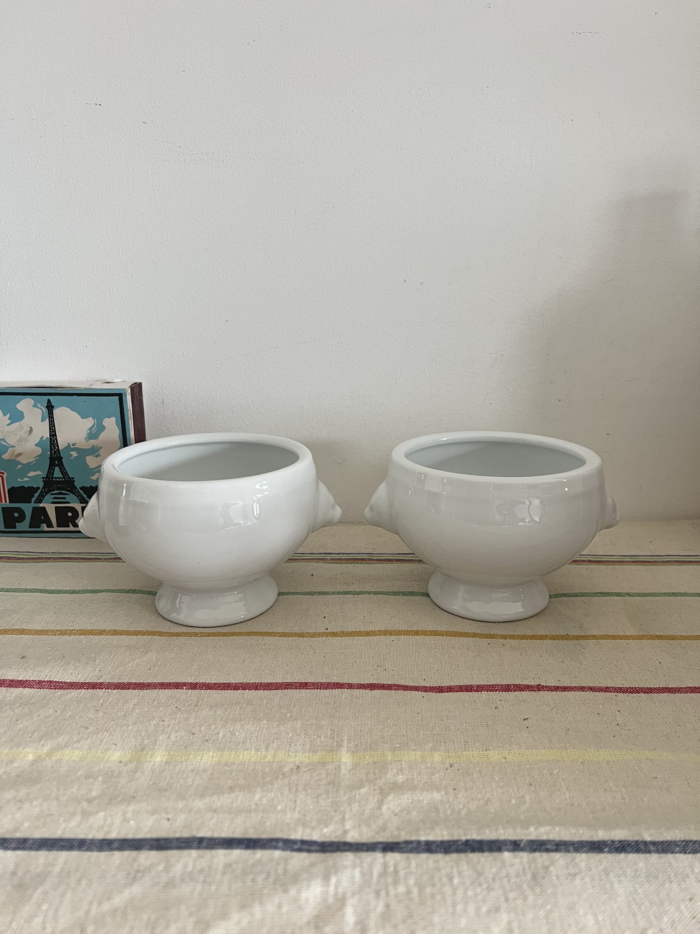 Set Di 2 Ciotole Per Zuppa In Porcellana Con Testa Di Leone - 15oz, Forno E Microonde - Foto 10