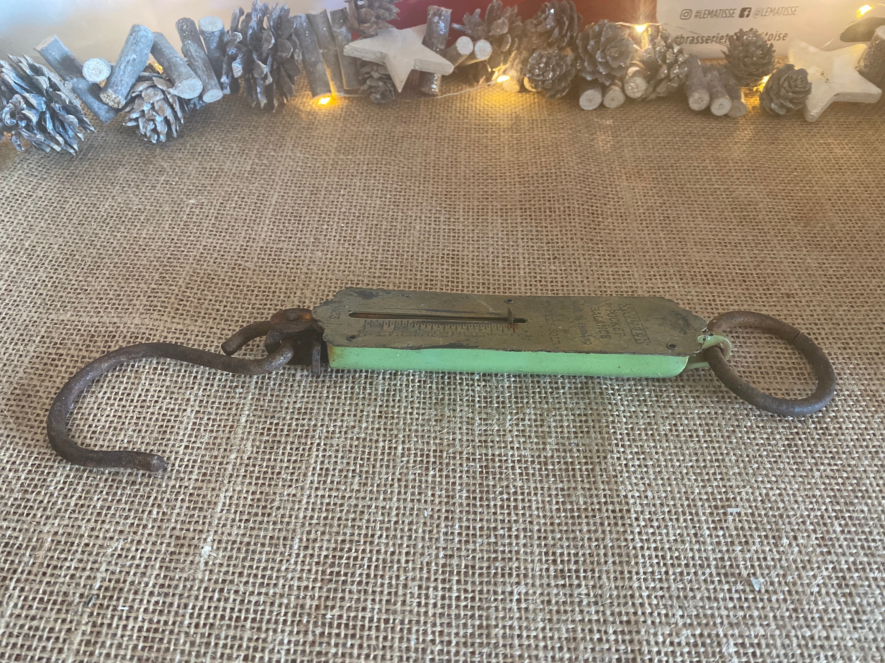 Balance De Pêche Ancienne Salter N°3 - Laiton - 50lb - Vintage UK