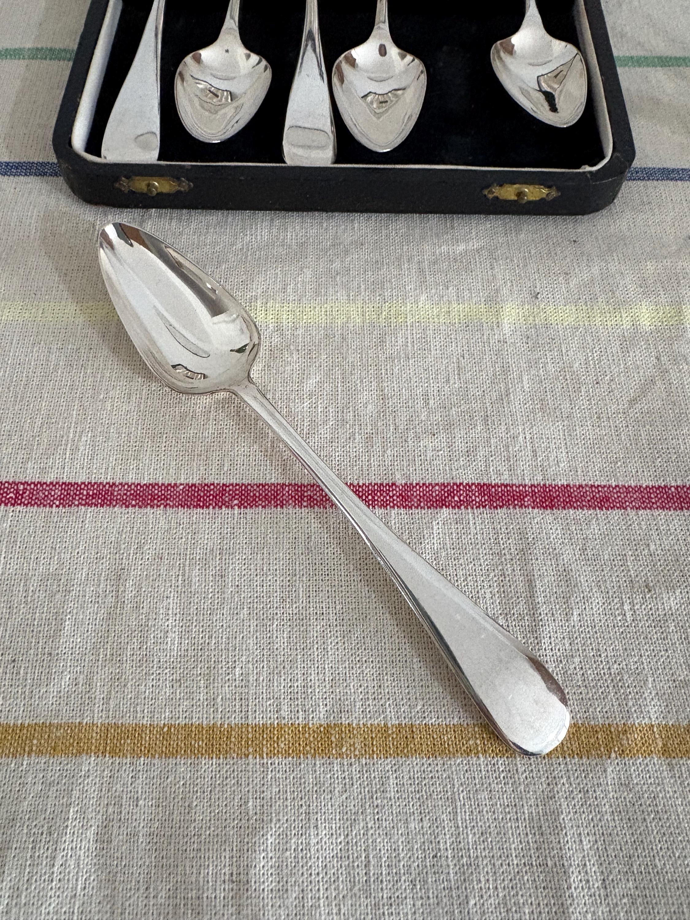   デンマーク製 ティースプーン6本セットE.P.N.S ヴィンテージ Viners EPNS A (銀メッキ) グレープフルーツスプーン 6