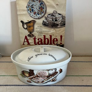 A lovely French vintage  Tradition C.N.P. white porcelain lidded  terrine dish &#39; Foie Gras en Terrine