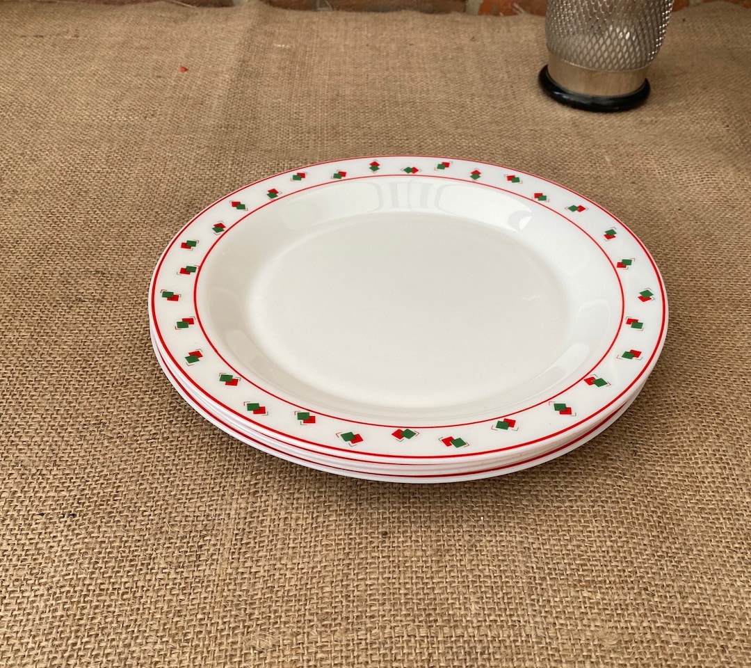 Arcopal Geometric Dinner Plates From the 1970s Set of Four Etsy