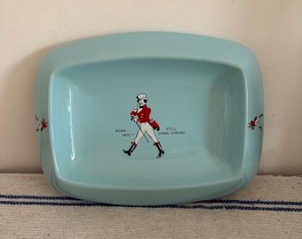 A fabulous condition antique  Wade Regicor duck egg blue Jonny Walker Whisky bar or pub ashtray