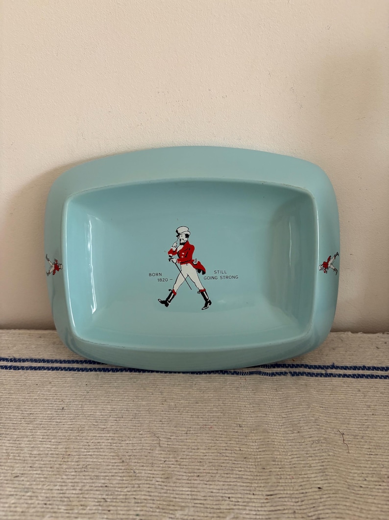 A fabulous condition antique Wade Regicor duck egg blue Jonny Walker Whisky bar or pub ashtray image 1