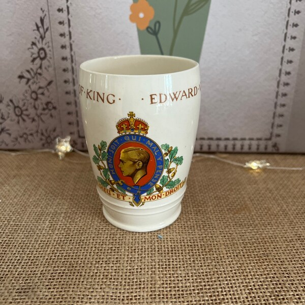 A rare  large Empire China 1937  ER King Edward V111  Coronation  china mug