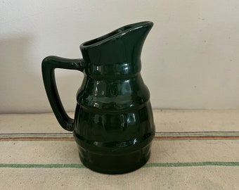 Vintage French  bottle green china  wine carafe, sauce jug, milk jug