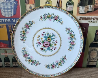 A beautiful Coalport Ming Rose fine white  bone china  flat  cake or dessert plate  in original box