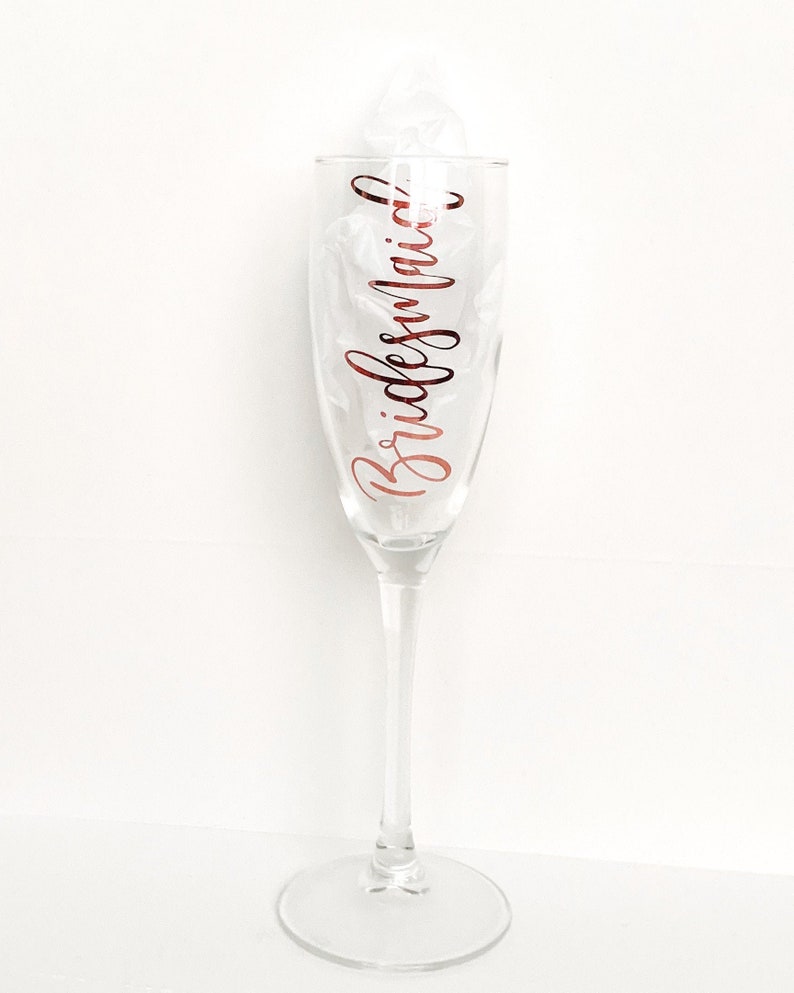 Bridesmaid, Maid of Honour, Bride Squad, Bride, Champagne Flute Glass Decal Sticker | Maid of Honor | Bridesmaid Proposal |  DIY Wedding 