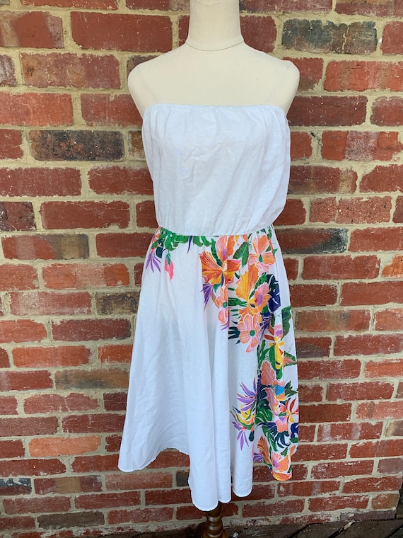 Vintage Dress 1980s / 1980s Floral Dress / Vintage