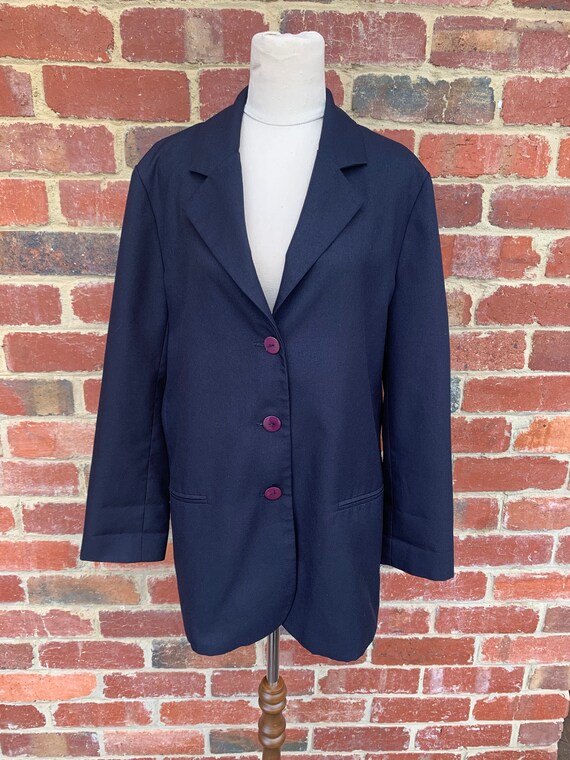 Vintage Blazer 90s / 90s Blazer Jacket / Navy Blaz