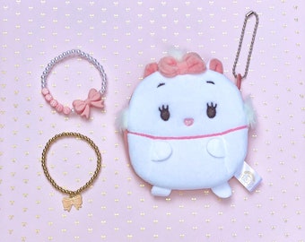 marie aristocats wallet coin purse, custom marie bracelet, pink, pink bow, disney inspired, parisian, paris