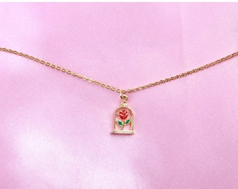 Enchanted Rose Charm Necklace