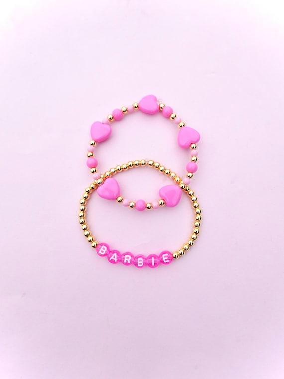 Barbie bracelets hot pink 14k gold fill