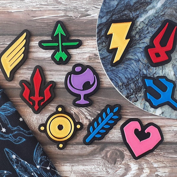 Imanes de nevera con imágenes de dioses, impresos en 3D: Zeus, Poseidón, Hades, Hermes, Dioniso, Afrodita, Ares, Artemisa, Atenea y Deméter.