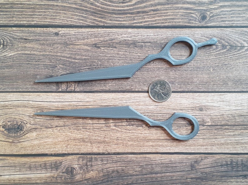 Hair Stylist Scissor Hair Pins, Set of 2, Personalized Gift, Thick or Thin Hair Bun Sticks, Fashion Statement, Gift for hairstylist bild 7
