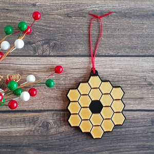 JWST Ornament, Geeky Christmas Gift, James Webb Space Telescope, Nerdy Decor, 3D Printed