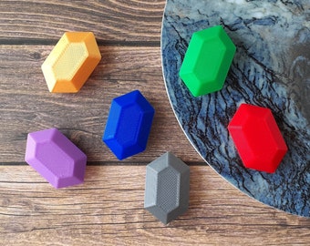 Imanes de nevera de rupias, linda decoración de juegos, verde rojo azul púrpura plata oro