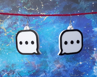 Speech Bubble Statement Earrings, 3D Printed, Lightweight, Fun Unique Jewelry