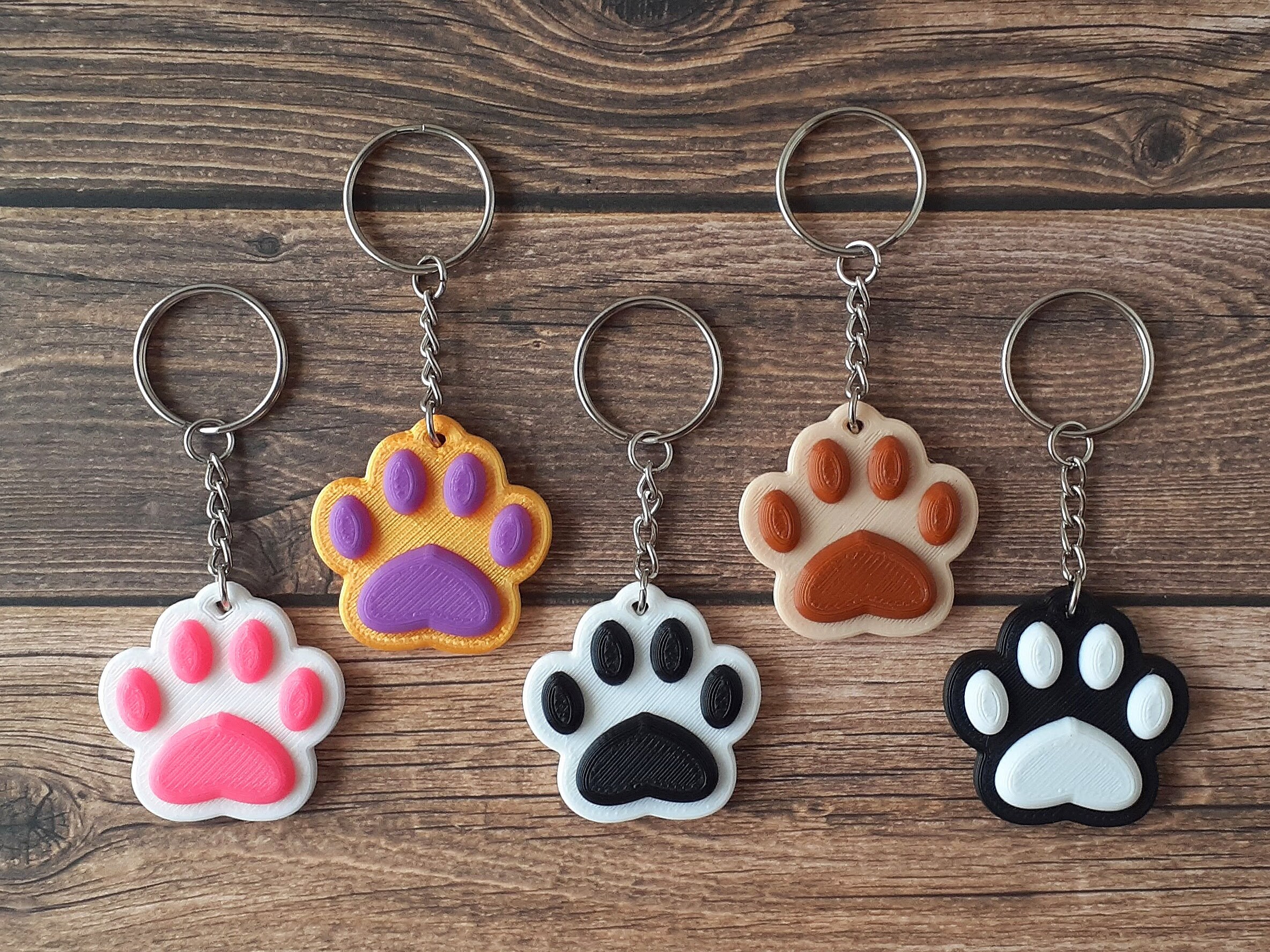 Personalized Paw Keychain Custom Colours Pet Toe Beans 3D Etsy